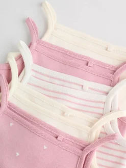 Pink Vest Baby Bodysuits 5 Pack