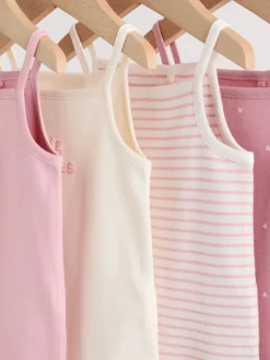 Pink Vest Baby Bodysuits 5 Pack