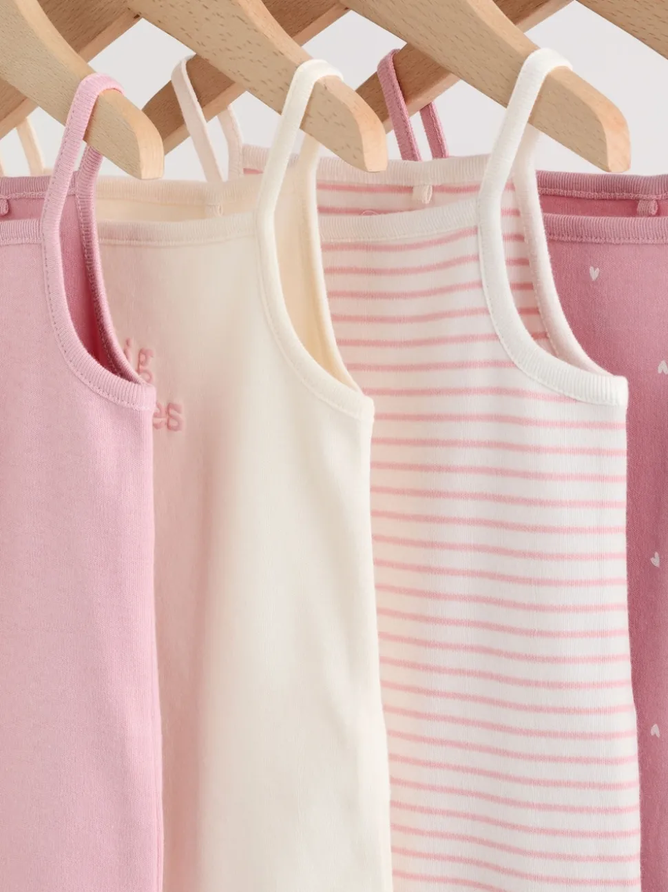 Pink Vest Baby Bodysuits 5 Pack