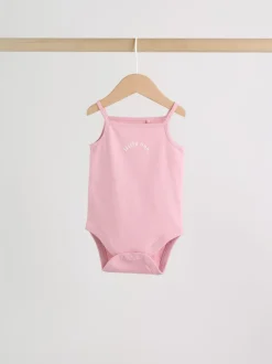 Pink Vest Baby Bodysuits 5 Pack