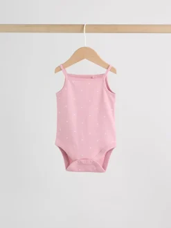 Pink Vest Baby Bodysuits 5 Pack