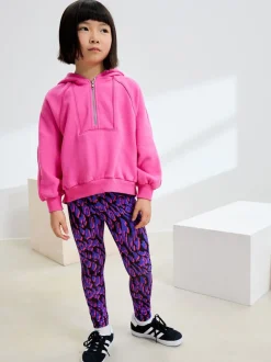 Pink and Blue Animal Print Hoodie and Sport Leggings Set (3-16yrs)