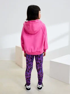 Pink and Blue Animal Print Hoodie and Sport Leggings Set (3-16yrs)