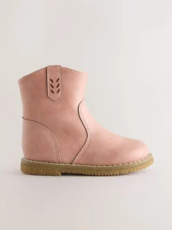 Pink Ankle Western Boots