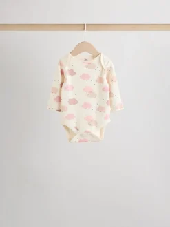 Pink Baby Long Sleeve Bodysuits 5 Pack