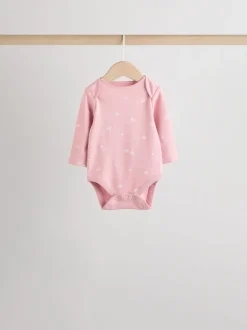 Pink Baby Long Sleeve Bodysuits 5 Pack