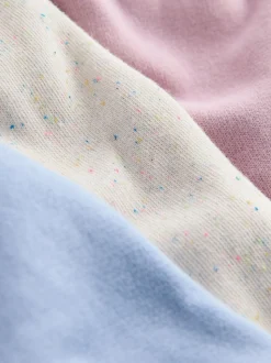Pink/Blue/Oatmeal Wide Leg Joggers 3 Pack (3mths-7yrs)