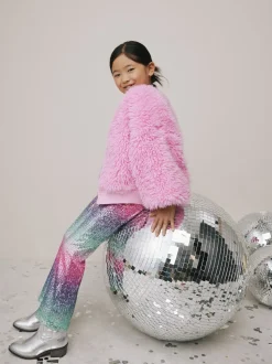 Pink/Blue Ombre Sequin Party Flared Leggings (3-16yrs)