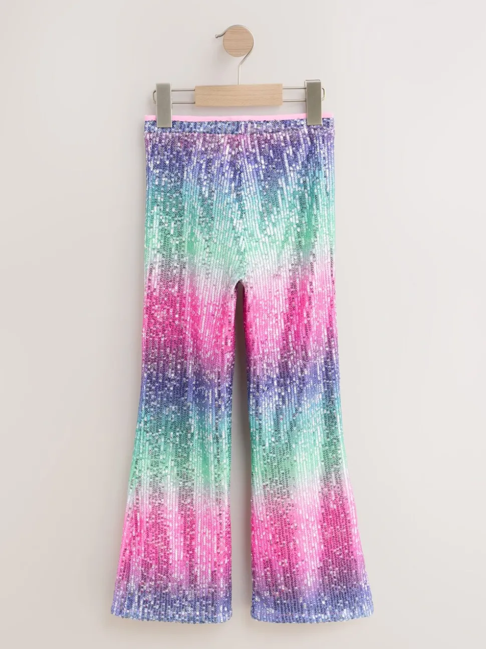 Pink/Blue Ombre Sequin Party Flared Leggings (3-16yrs)