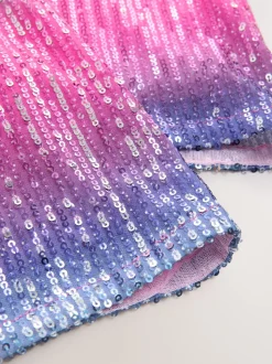 Pink/Blue Ombre Sequin Party Flared Leggings (3-16yrs)