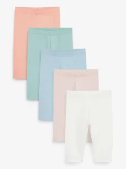 Pink/Blue 5 Pack Cropped Leggings (3-16yrs)