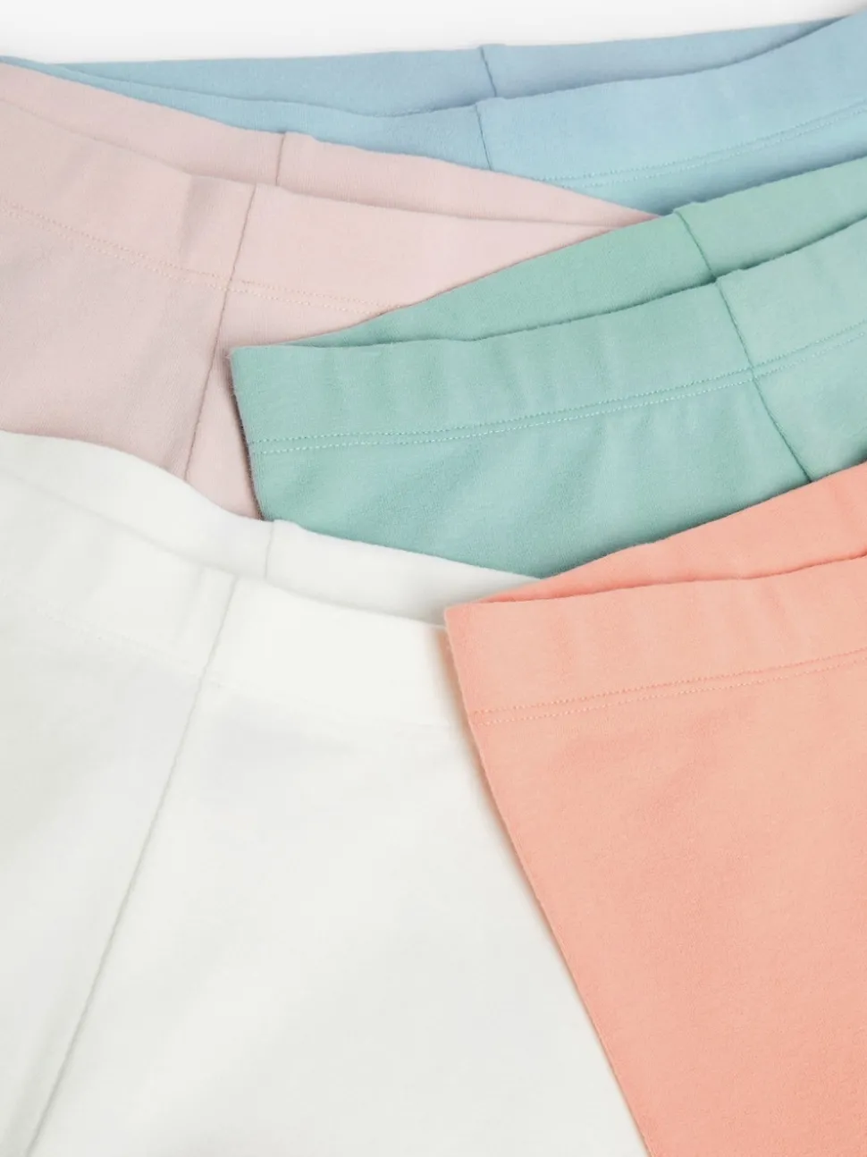Pink/Blue 5 Pack Cropped Leggings (3-16yrs)
