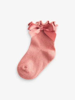Pink Bow Baby Socks 5 Pack (0mths-2yrs)