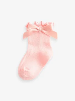 Pink Bow Baby Socks 5 Pack (0mths-2yrs)