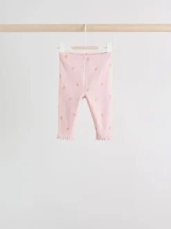 Pink/Brown/Heart Baby Leggings 4 Pack (0mths-2yrs)