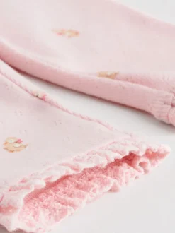 Pink/Brown/Heart Baby Leggings 4 Pack (0mths-2yrs)