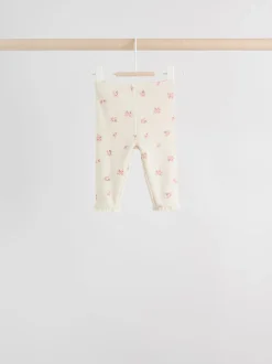 Pink/Brown/Heart Baby Leggings 4 Pack (0mths-2yrs)