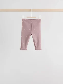 Pink/Brown/Heart Baby Leggings 4 Pack (0mths-2yrs)