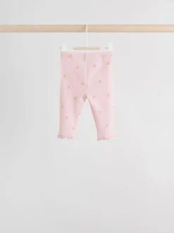 Pink/Brown/Heart Baby Leggings 4 Pack (0mths-2yrs)