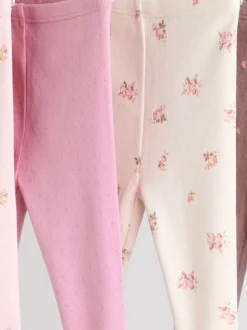 Pink/Brown/Heart Baby Leggings 4 Pack (0mths-2yrs)
