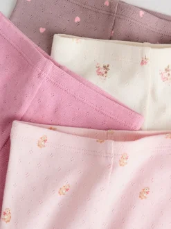 Pink/Brown/Heart Baby Leggings 4 Pack (0mths-2yrs)