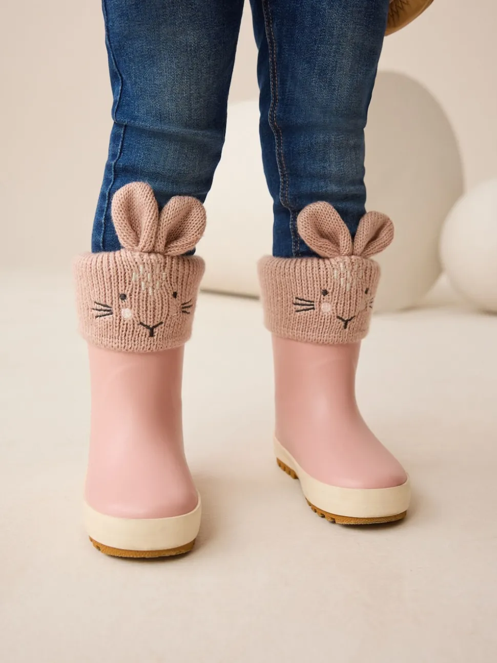 Pink Bunny Lined Cuff Wellies