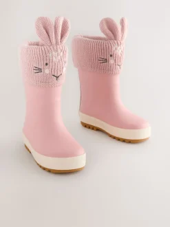 Pink Bunny Lined Cuff Wellies