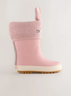 Pink Bunny Lined Cuff Wellies