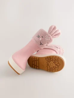 Pink Bunny Lined Cuff Wellies