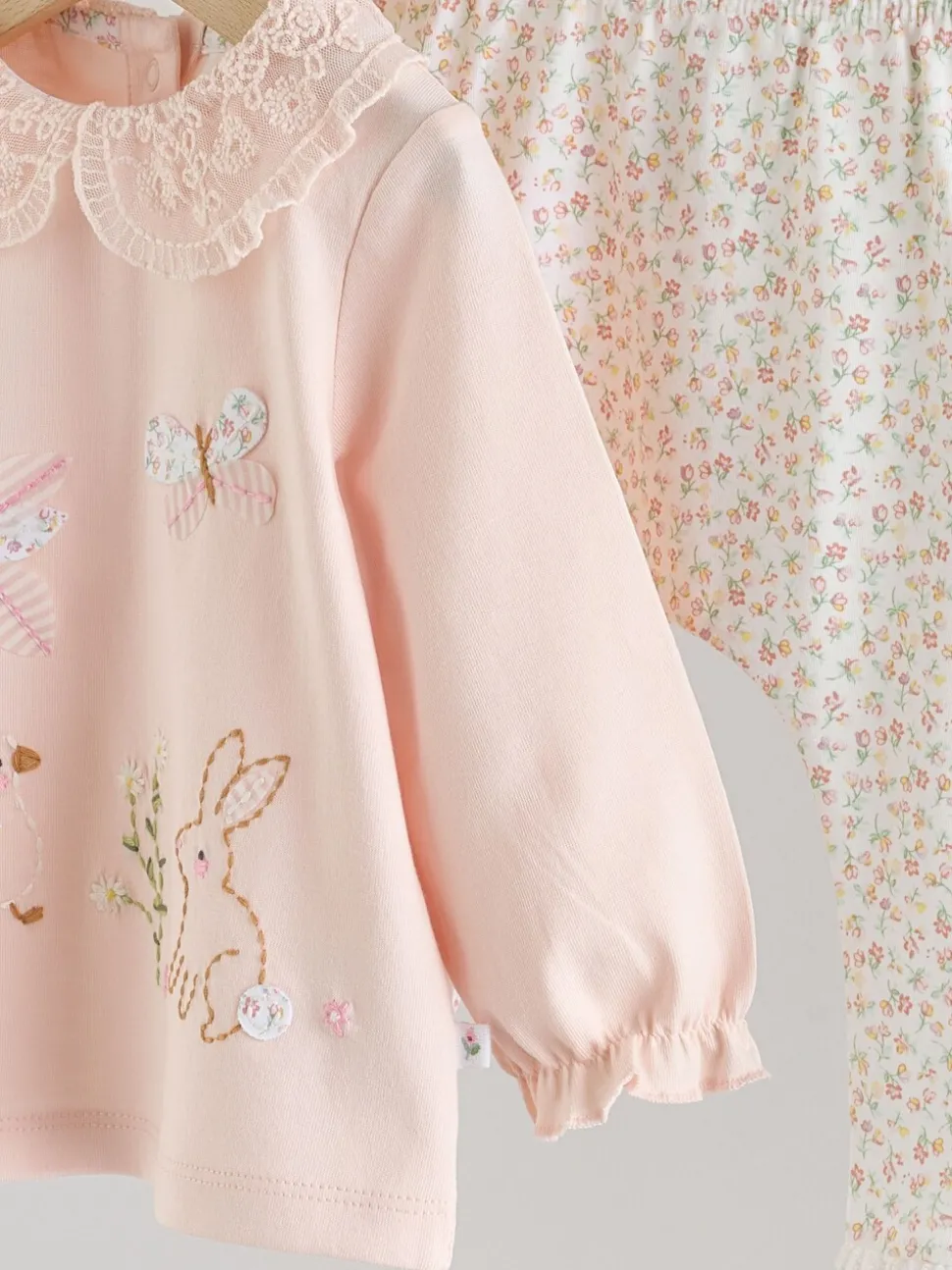Pink Bunny Long Sleeve Top and Legging Baby 2 Piece Set (0mths-2yrs)