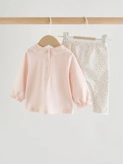 Pink Bunny Long Sleeve Top and Legging Baby 2 Piece Set (0mths-2yrs)