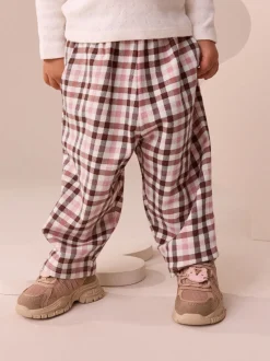 Pink Check Barrel Leg Trousers (3mths-7yrs)