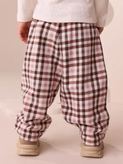 Pink Check Barrel Leg Trousers (3mths-7yrs)
