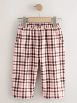 Pink Check Barrel Leg Trousers (3mths-7yrs)