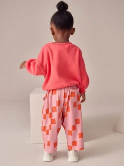 Pink Checkerboard Barrel Trousers (3mths-7yrs)