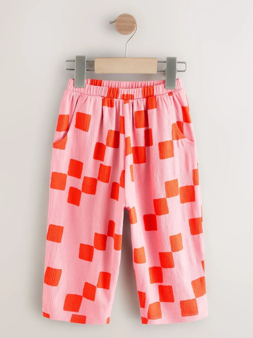 Pink Checkerboard Barrel Trousers (3mths-7yrs)