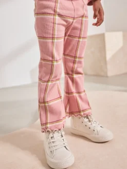 Pink Check Rib Flare Leggings (3mths-7yrs)