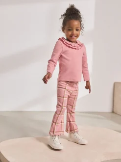 Pink Check Rib Flare Leggings (3mths-7yrs)