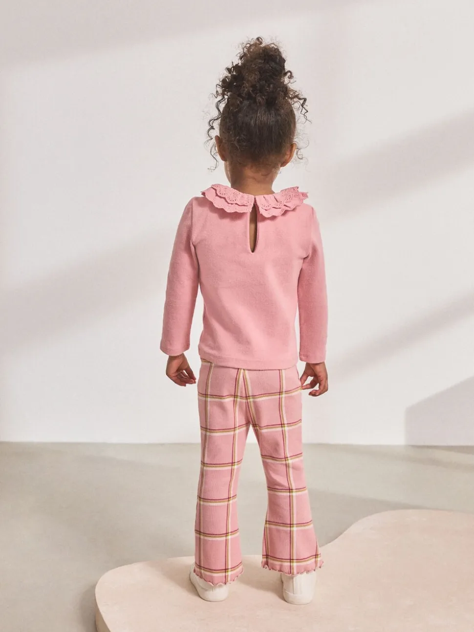 Pink Check Rib Flare Leggings (3mths-7yrs)