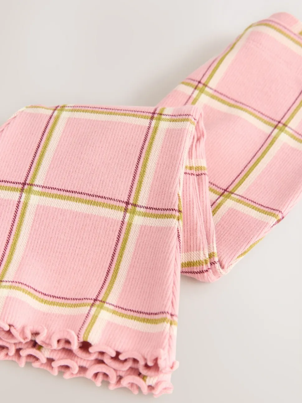 Pink Check Rib Flare Leggings (3mths-7yrs)