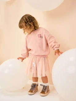 Pink Christmas Long Sleeve Top and Skirt Set (3mths-7yrs)