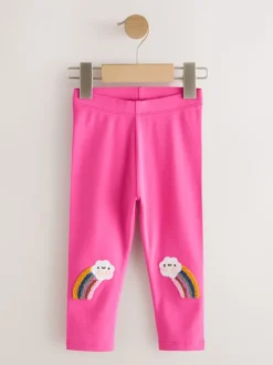 Pink Cloud Rainbow Knee Embellsihed Leggings (3mths-7yrs)