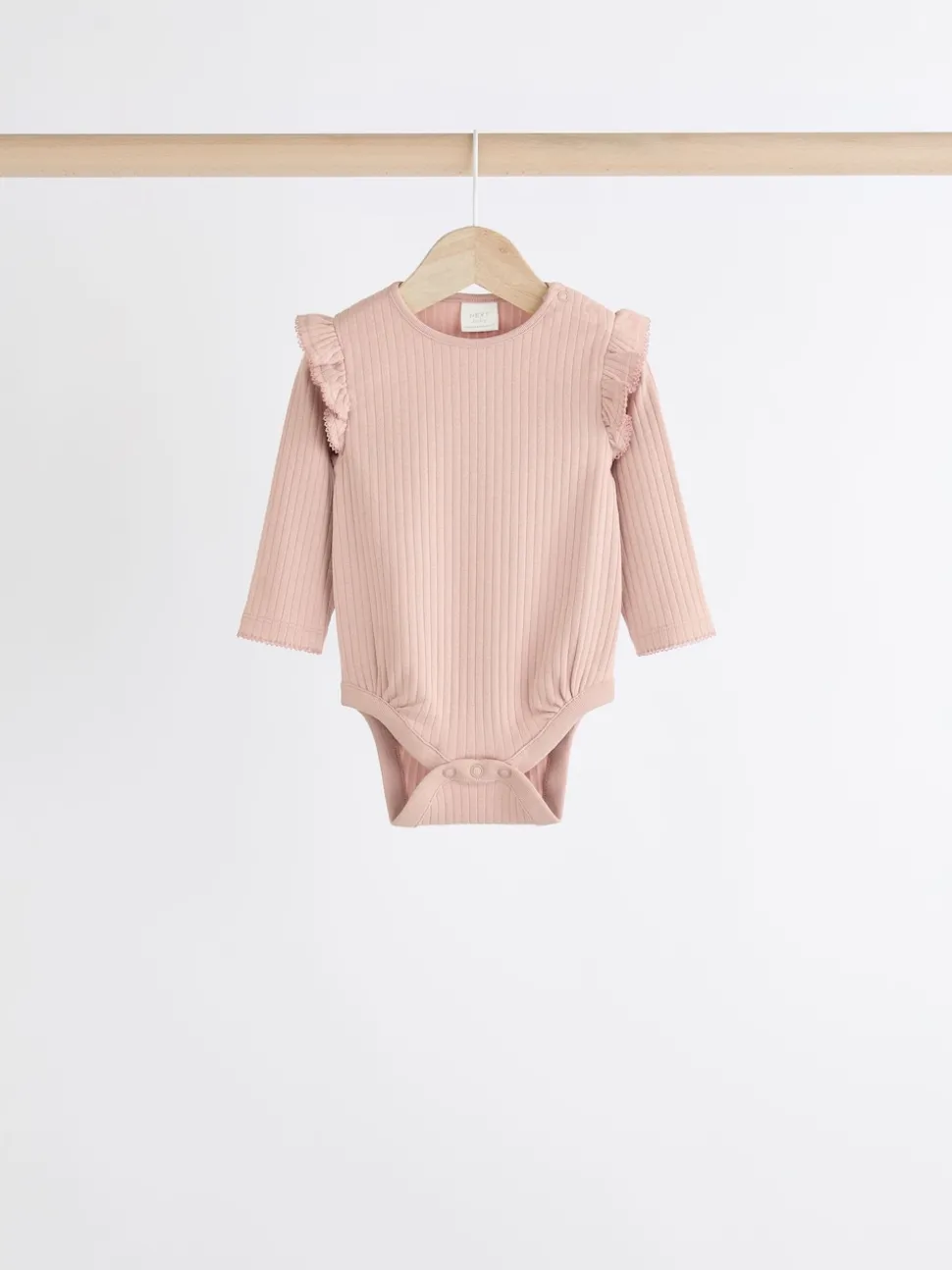 Pink/Cream Baby Long Sleeve Frill Bodysuits 4 Pack (0mths-2yrs)