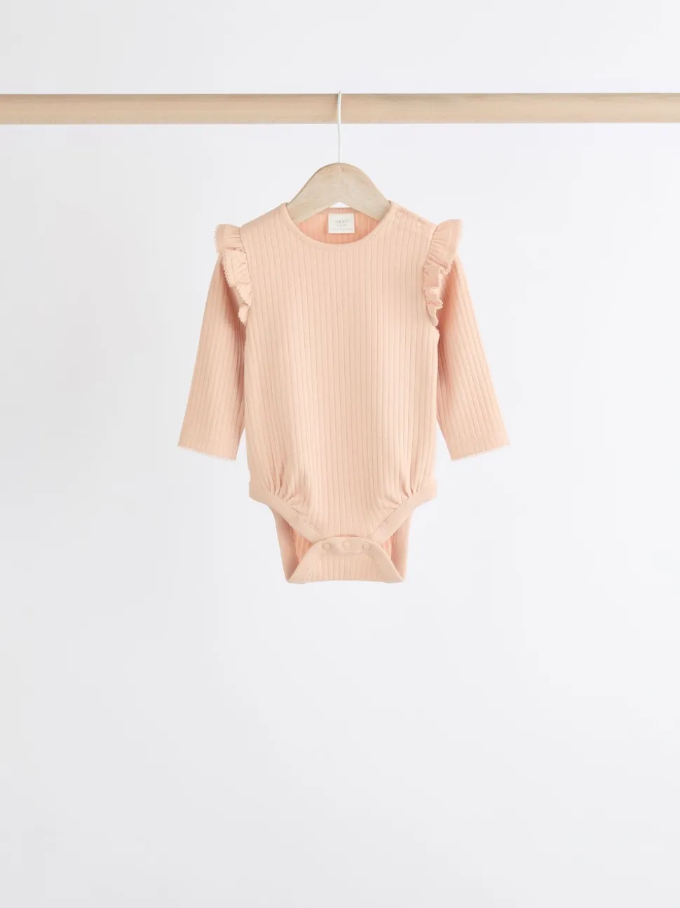 Pink/Cream Baby Long Sleeve Frill Bodysuits 4 Pack (0mths-2yrs)