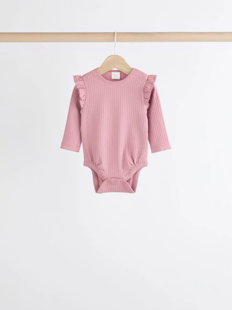 Pink/Cream Baby Long Sleeve Frill Bodysuits 4 Pack (0mths-2yrs)