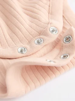 Pink/Cream Baby Long Sleeve Frill Bodysuits 4 Pack (0mths-2yrs)