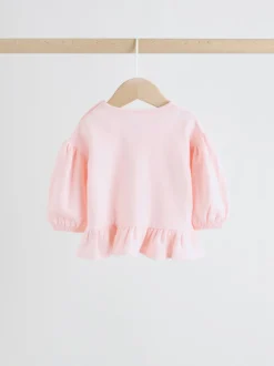 Pink/Cream Floral Baby Bow Sweaters and Leggings Set 2 Piece (0mths-2yrs)