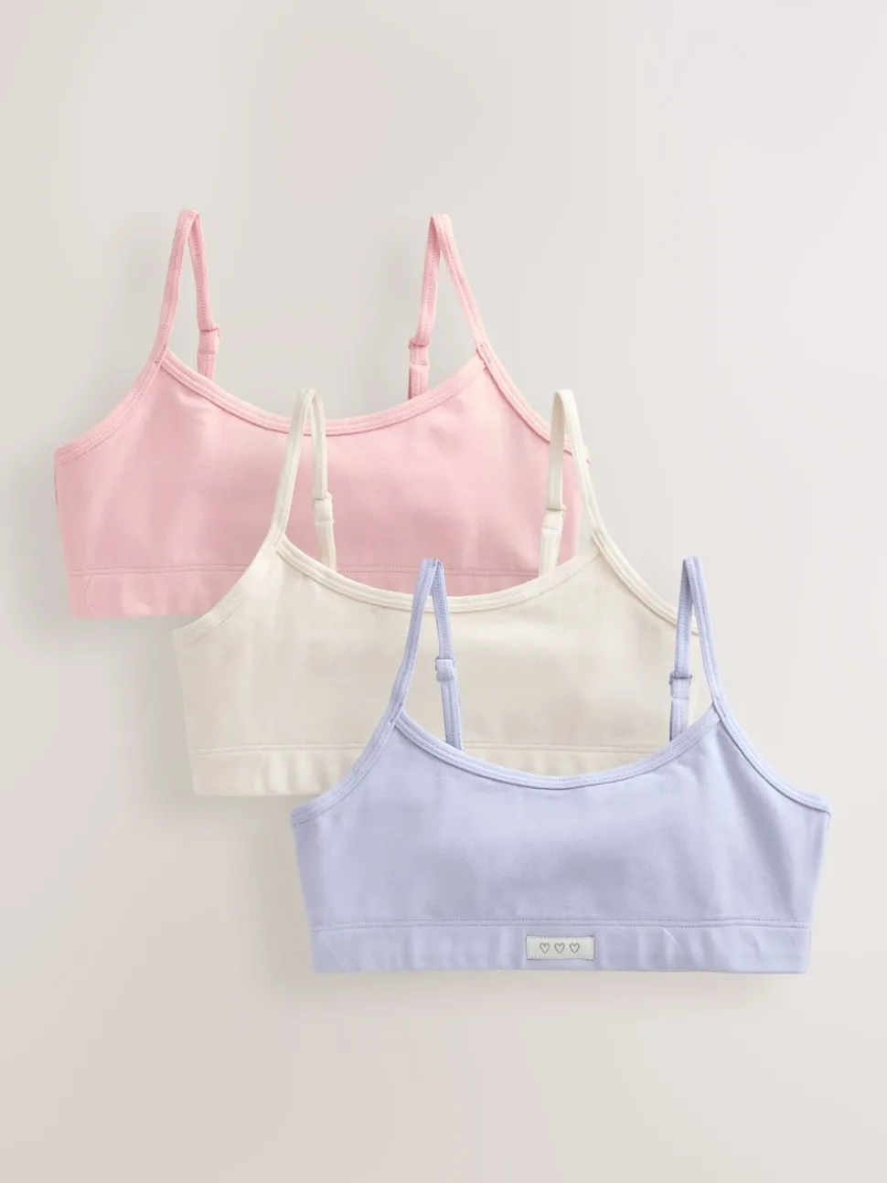 Pink/Cream Soft Touch Strappy Crop Top (5-16yrs)