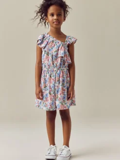 Pink Ditsy Frill Shoulder Playsuit (3-16yrs)