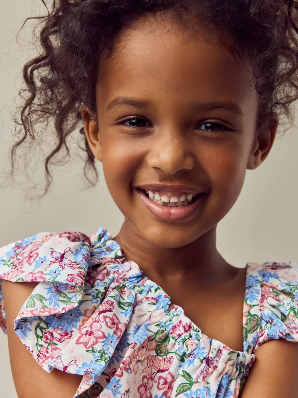 Pink Ditsy Frill Shoulder Playsuit (3-16yrs)